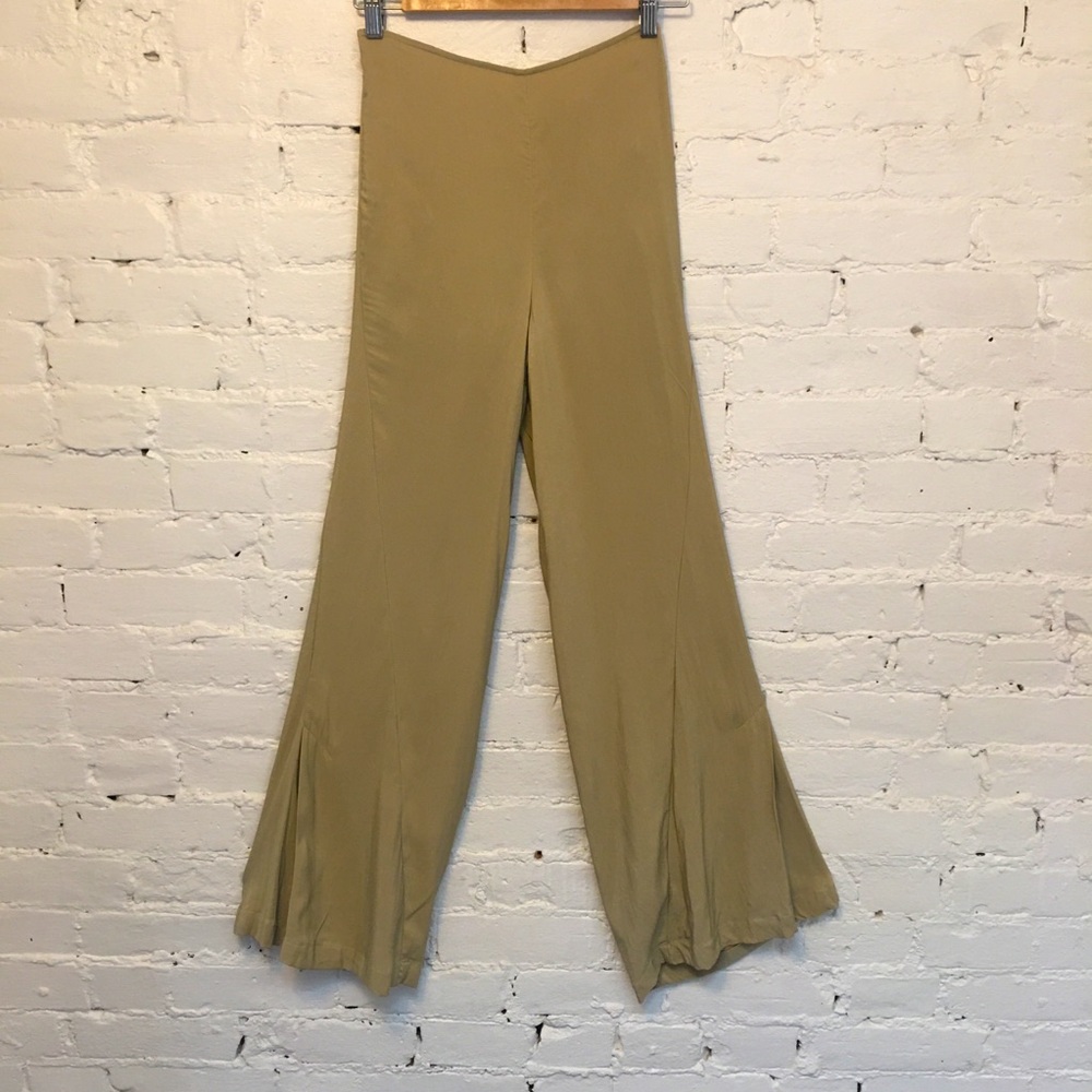 Jacquemus Le Papier pantalon soffio pants flared split hem tan size 34